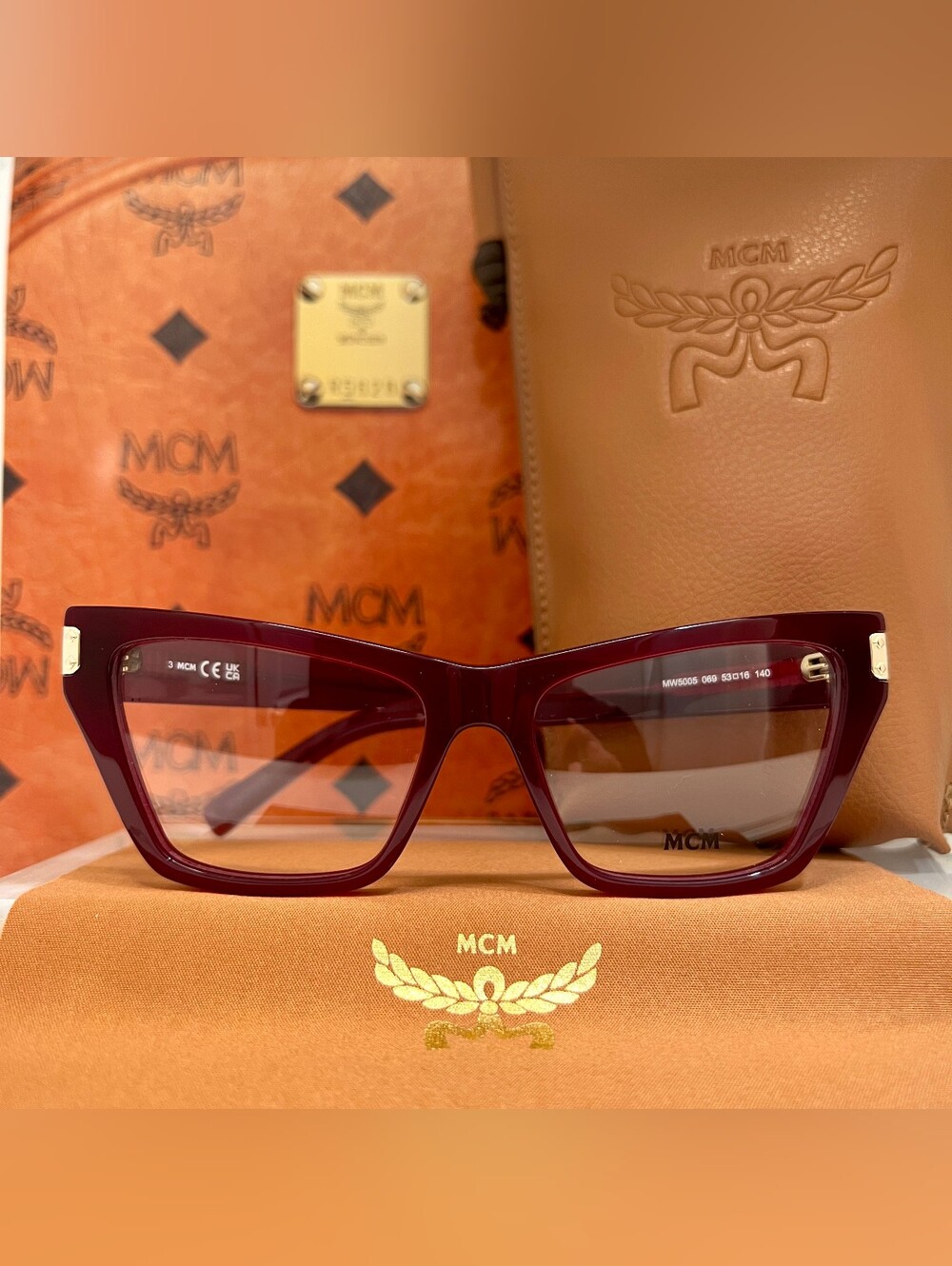 MCM MW5005 069 Shiny Bordeaux Modified Cat Eye Eyeglasses